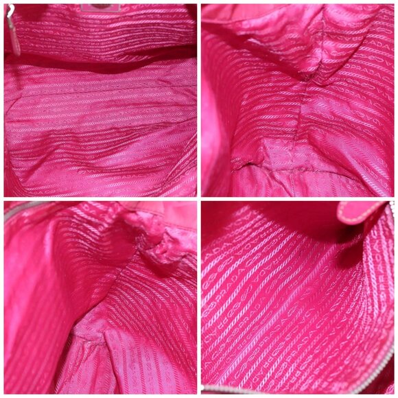 PRADA Tote Bag Nylon Pink Gold Auth - Picture 14 of 15